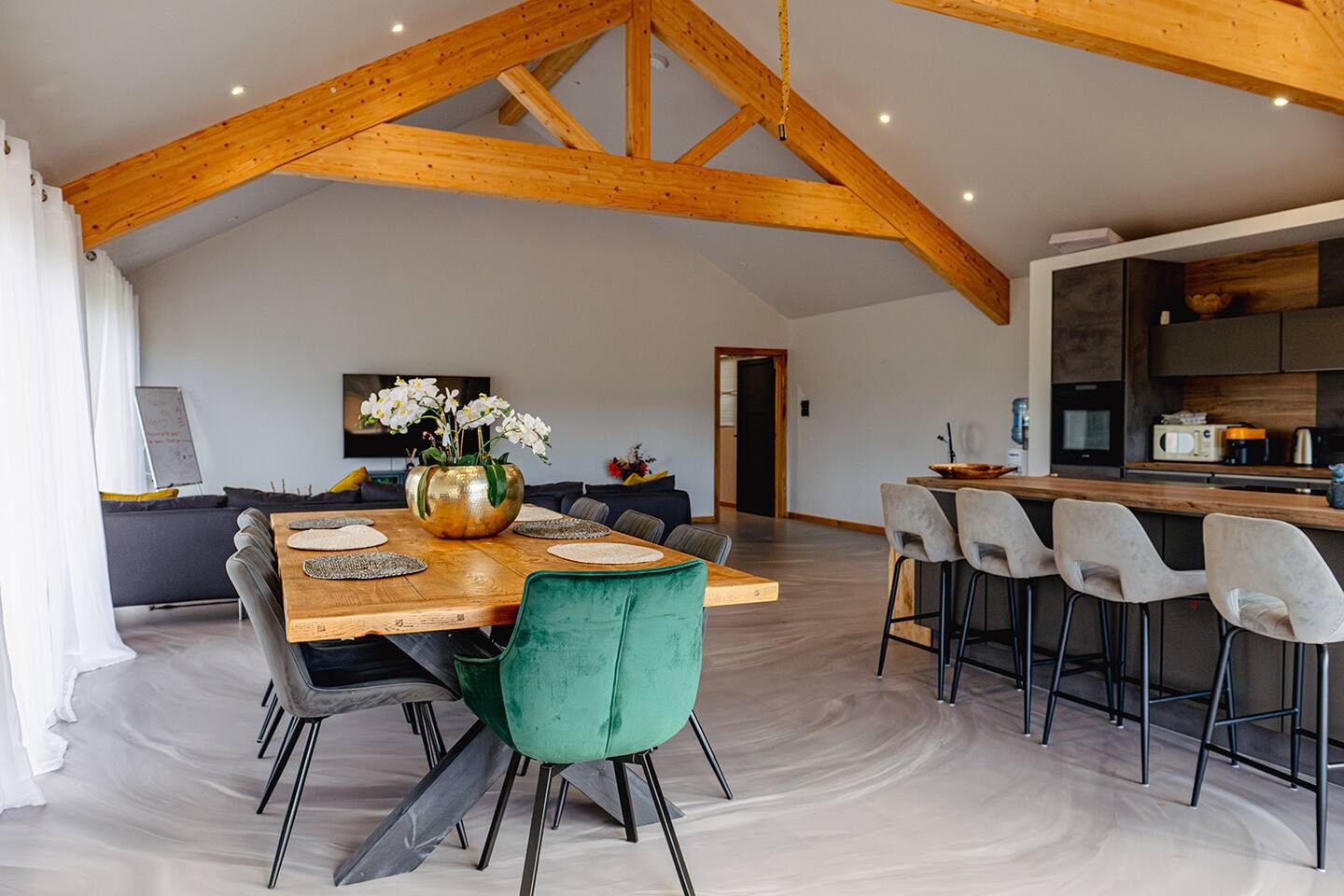 Bright, spacious living room inside the house at The Old Poultry Shed