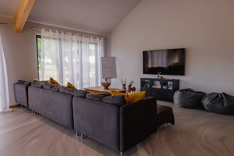 Living room at The Old Poultry Shed — The House and Pod