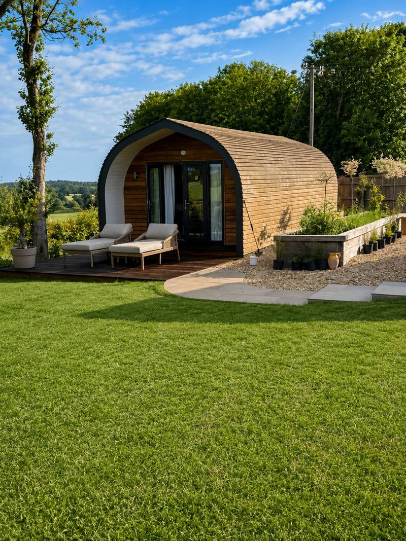 Pod exterior at The Old Poultry Shed — The Glamping Pod